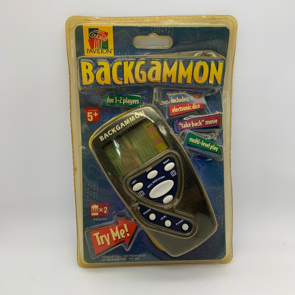 Vintage Pavilion Backgammon Digital Handheld Game Sealed Untested